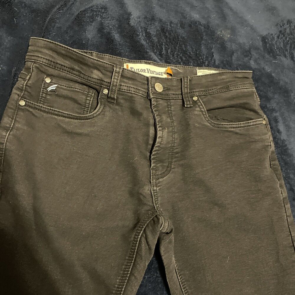 Tailor Vintage Jeans Mens 32 32 Black Connecticut Originals Straight Stretch